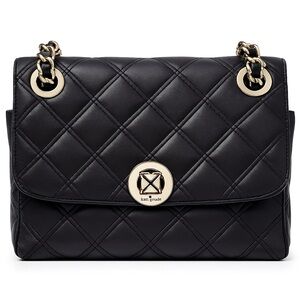 Kate Spade Quilted Black Crossbody with Gold Details
